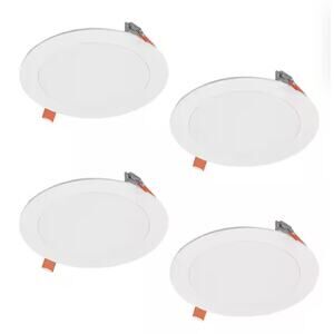 HALO HLB 6 in. Adjustable Canless Indoor Outdoor LED Recessed Light Kit 4-Pack